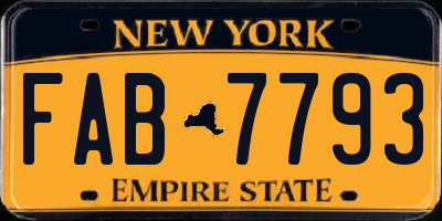 NY license plate FAB7793