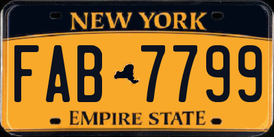 NY license plate FAB7799