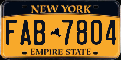 NY license plate FAB7804