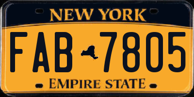 NY license plate FAB7805