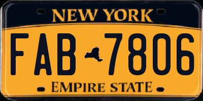 NY license plate FAB7806