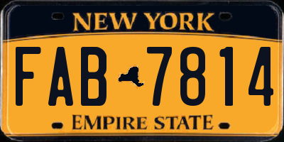 NY license plate FAB7814