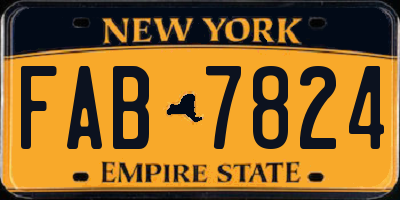 NY license plate FAB7824