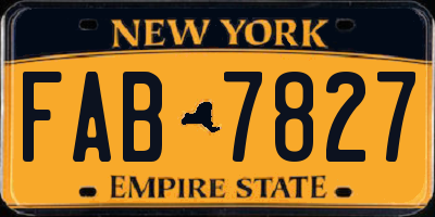 NY license plate FAB7827