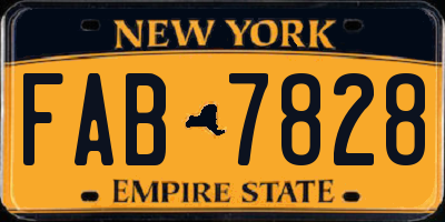 NY license plate FAB7828