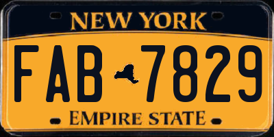 NY license plate FAB7829