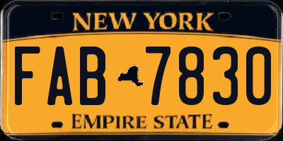 NY license plate FAB7830