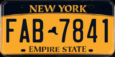 NY license plate FAB7841