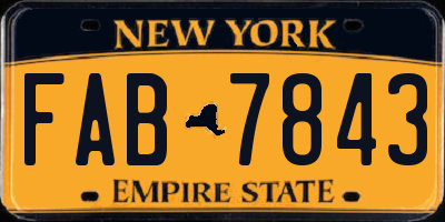 NY license plate FAB7843