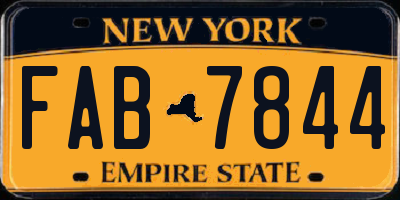 NY license plate FAB7844