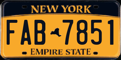 NY license plate FAB7851