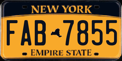 NY license plate FAB7855
