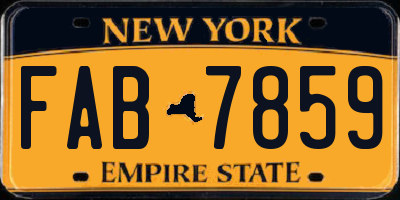 NY license plate FAB7859