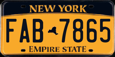 NY license plate FAB7865