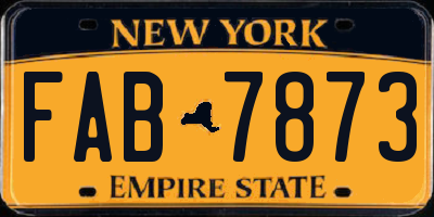 NY license plate FAB7873