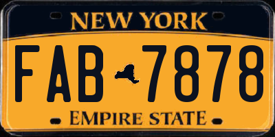 NY license plate FAB7878