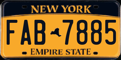 NY license plate FAB7885