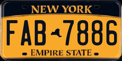 NY license plate FAB7886