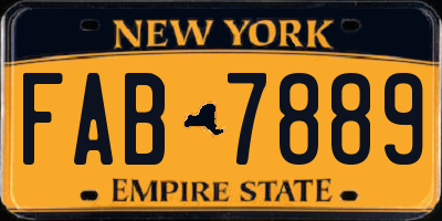 NY license plate FAB7889