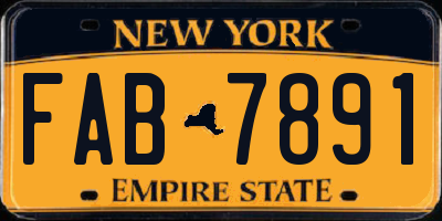 NY license plate FAB7891
