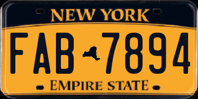 NY license plate FAB7894