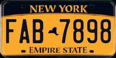 NY license plate FAB7898