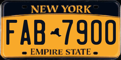 NY license plate FAB7900