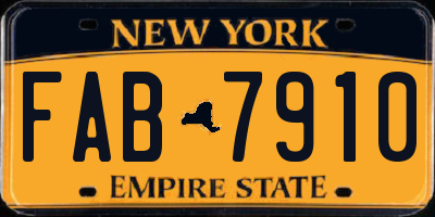 NY license plate FAB7910