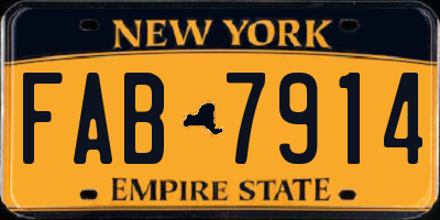 NY license plate FAB7914