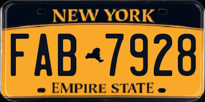 NY license plate FAB7928