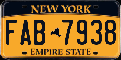 NY license plate FAB7938