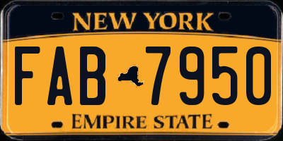 NY license plate FAB7950