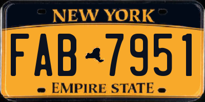 NY license plate FAB7951