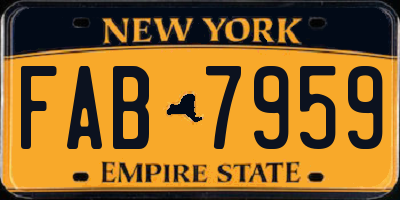 NY license plate FAB7959