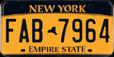 NY license plate FAB7964