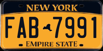 NY license plate FAB7991