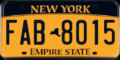 NY license plate FAB8015