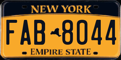 NY license plate FAB8044