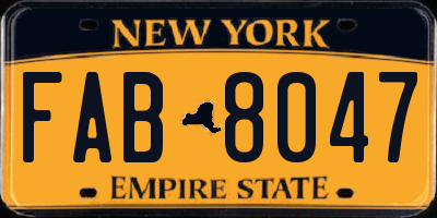 NY license plate FAB8047