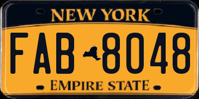 NY license plate FAB8048