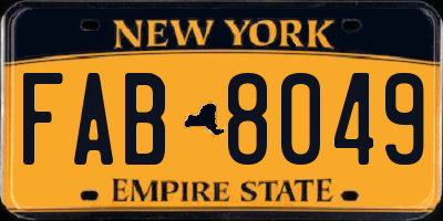 NY license plate FAB8049