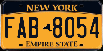 NY license plate FAB8054