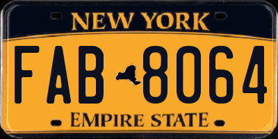 NY license plate FAB8064