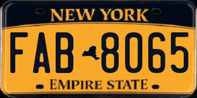 NY license plate FAB8065