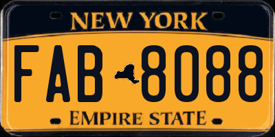 NY license plate FAB8088