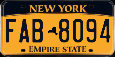 NY license plate FAB8094