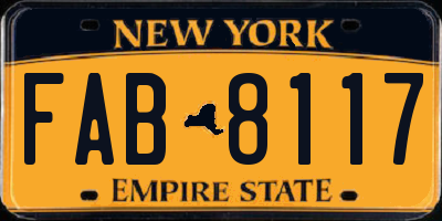 NY license plate FAB8117