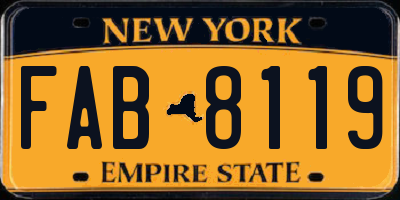 NY license plate FAB8119