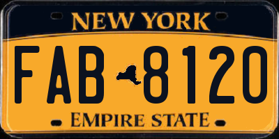 NY license plate FAB8120