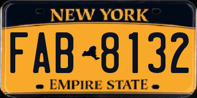 NY license plate FAB8132